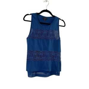 J.Crew Royal Blue Crochet Lace Panel Tank Top Style C7140, S
